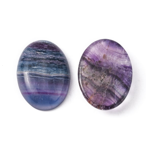 4pcs Naurtal Fluorite Cabochons Charming Beads Oval for Jewelry Making