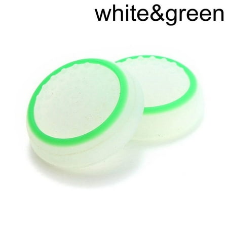 4pcs New Silicone Game Analog 360 Joystick Cap Cover Case Thumb Stick Grip Controller Accessories WHITE&GREEN
