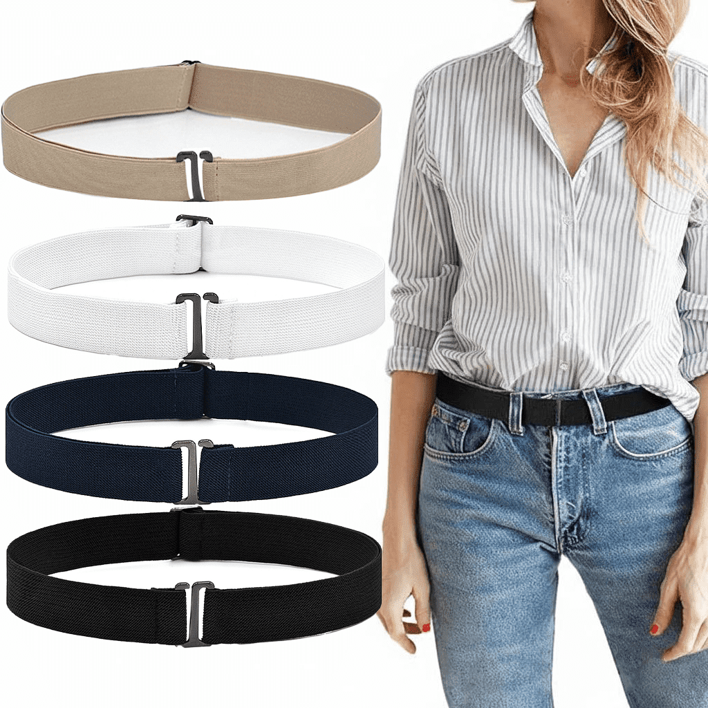 Adjustable Stretch Belt No Show Flat Buckle Non Slip Backing display picture 1