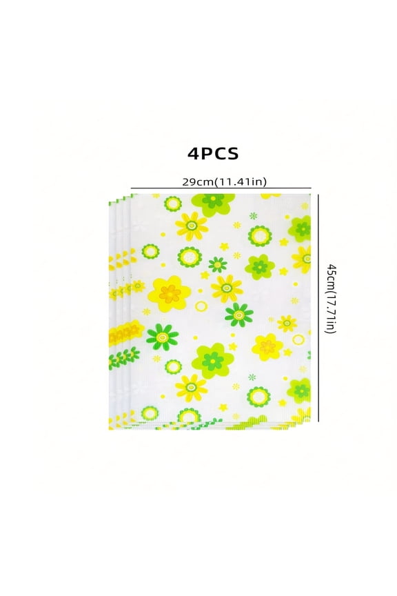 Non-Slip Thermal Insulation Refrigerator Mats for Kitchen, 4-Pack