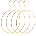 thumbnail image 1 of 4pcs Nordic Style Scarf Ring Hanger Closet Clothes Hanger Metal Belt Hangers, 1 of 7