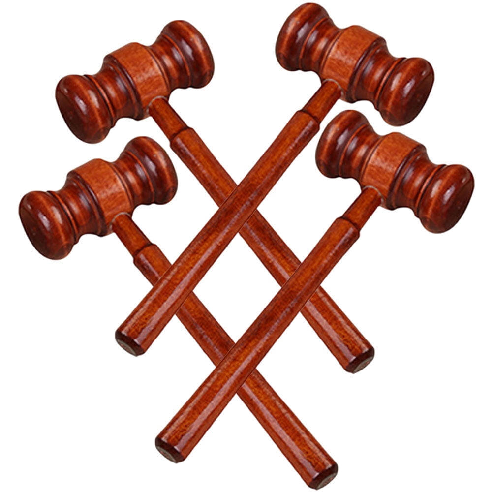 Eease Wooden Gavel Set for Kids Judge Role Play Prop (4pcs)