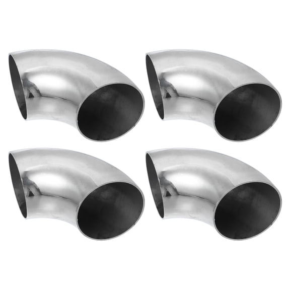 4pcs OD 2.48 Inch 90 Degree Mandrel Bend Elbow SS304 Stainless Steel Bend Tube Car Exhaust Elbow Pipe
