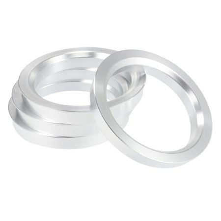 4pcs OD 71.5mm to ID 57.1mm Aluminium Alloy Car Auto Hub Centric Rings Wheel Bore Center Spacer Silver Tone