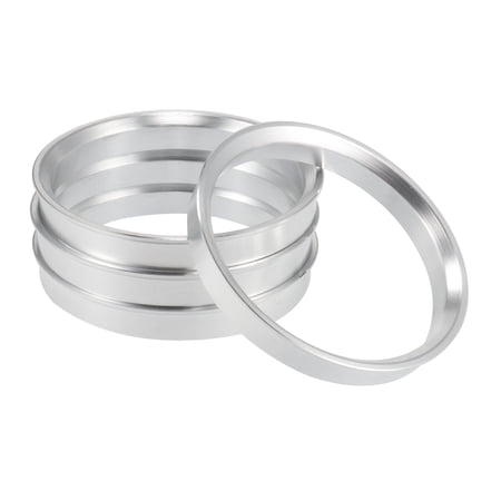4pcs OD 71.5mm to ID 65.1mm Aluminium Alloy Car Hub Centric Rings Wheel Bore Center Spacer Silver Tone