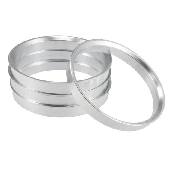 4pcs OD 71.5mm to ID 66.6mm Aluminium Alloy Car Hub Centric Rings Wheel Bore Center Spacer Silver Tone