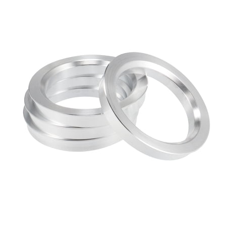 4pcs OD 72.6mm to ID 56.1mm Aluminium Alloy Car Auto Hub Centric Rings Wheel Bore Center Spacer Silver Tone