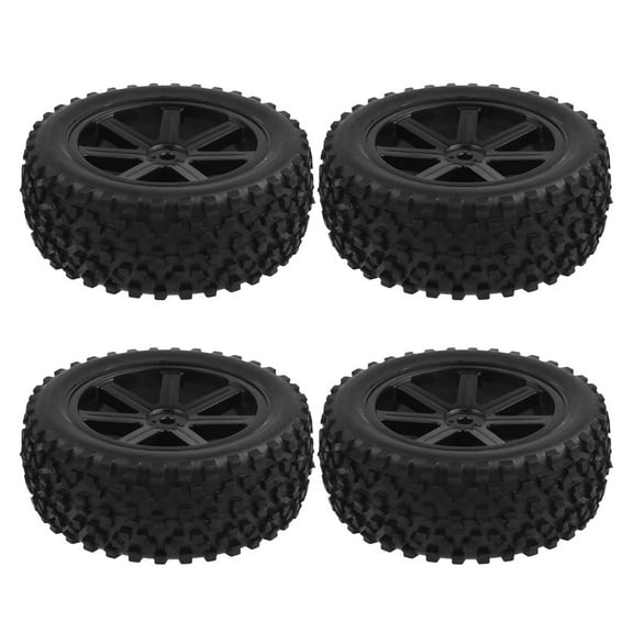 Set of 4 Off-Road Toy Vehicle Wheels, Small Car Toy Parts Replacement Wheels for Home or Store Use (Black)