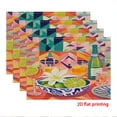 4pcs, Oranges and grapes Pattern placemats, fashion print pattern table ...