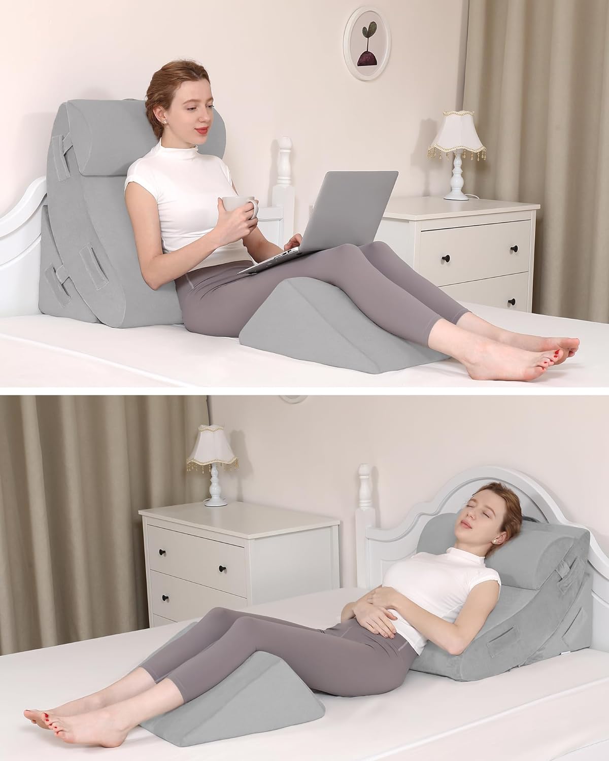 4pcs Orthopedic Bed Wedge Pillow Set Adjustable Wedge Pillow for