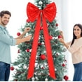 thumbnail image 1 of 4pcs Outdoor Christmas Decorations Bedroom Decor 180cm Extra Large Red Bow Christmas Tree Topper Red Ribbon Satin Bow With Long Streamers For Home Holiday Decoration Red 180cm Gifts, 1 of 7