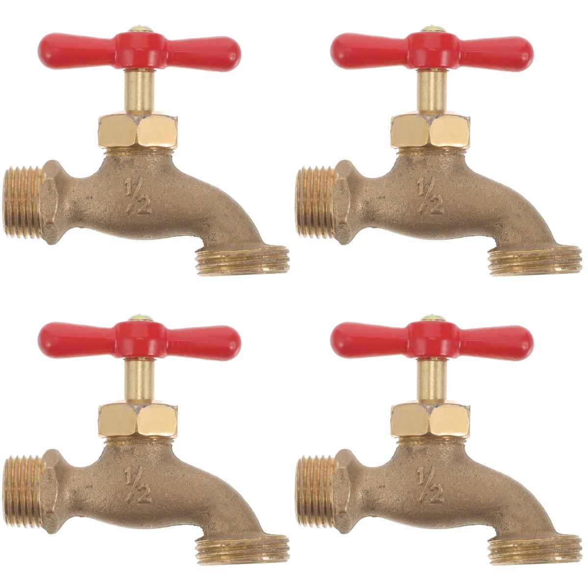 4pcs Outdoor Faucet Vintage Outdoor Water Spigot Copper Slow Faucet for Garden and Yard