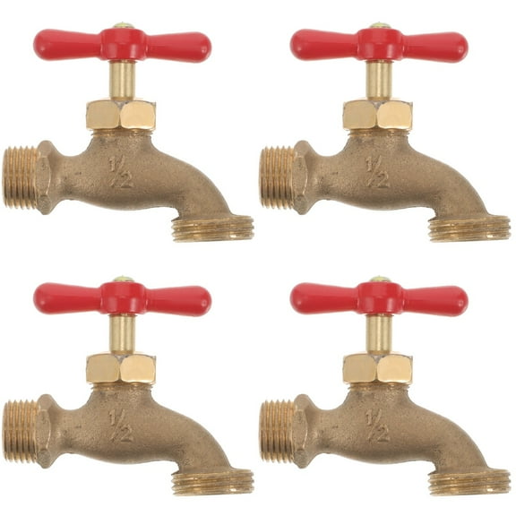 4pcs Outdoor Faucet Vintage Outdoor Water Spigot Copper Slow Faucet for Garden and Yard