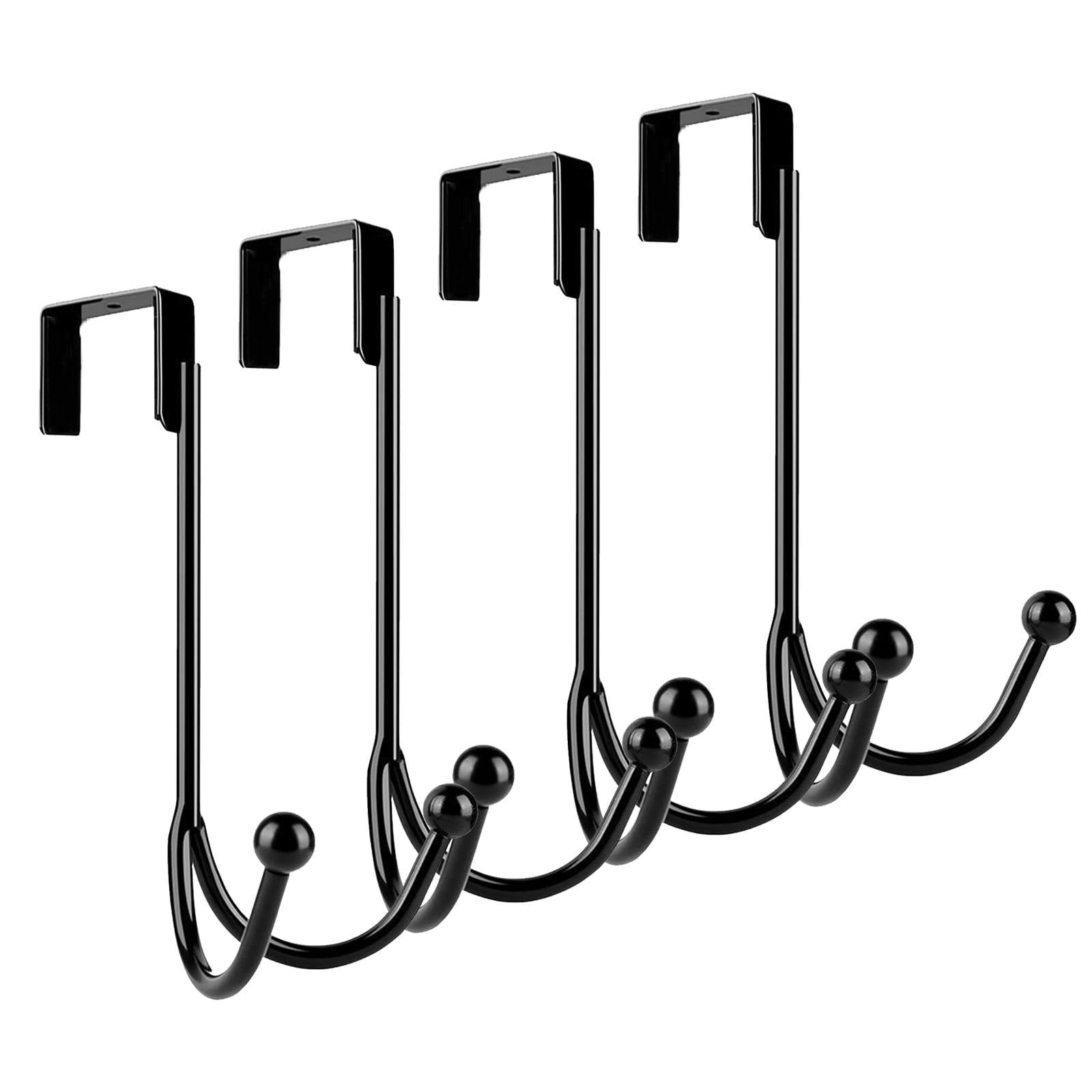 4pcs Over the Door Hook, EEEkit Sturdy Metal Double Hanger Hook, Coat