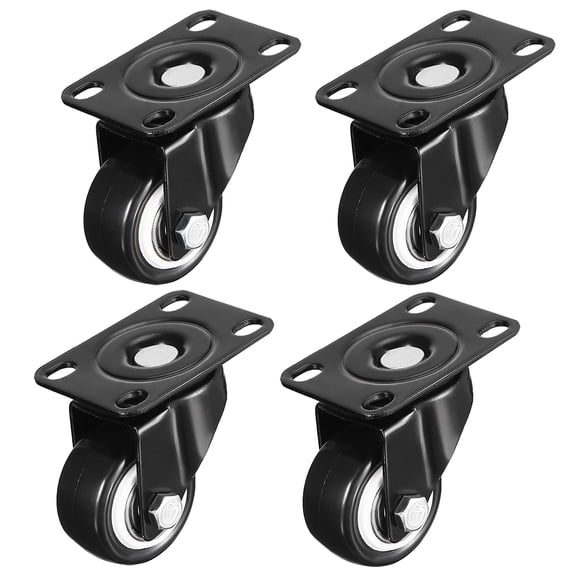 4pcs PU 360 Degree Top Plate Mounted Caster Wheel 110lb Capacity 1.5inch Swivel