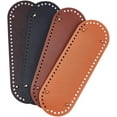 thumbnail image 1 of 4pcs PU Leather Bag Bottom 30x10cm/11.8x3.9" Oval Bag Base Bags Insert Cushion Base Nail Bottom Shaper with Holes for DIY Knitting Crochet Bags Handbag Tote Bucket Purse 4 Colors, 1 of 8