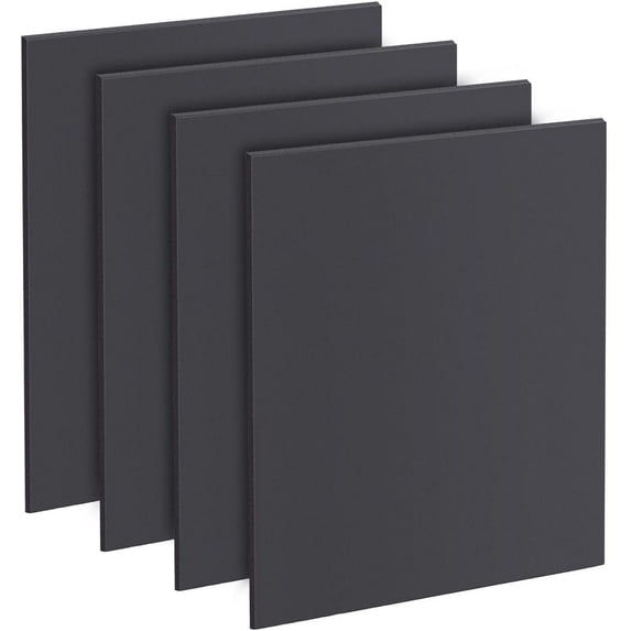 4pcs PVC Foam Board Sheet 10x8inch Rectangle Black Foam PVC Plates Plastic Sheets for Mounting Crafts Modelling Art Display School Projects 3mm Thick Black
