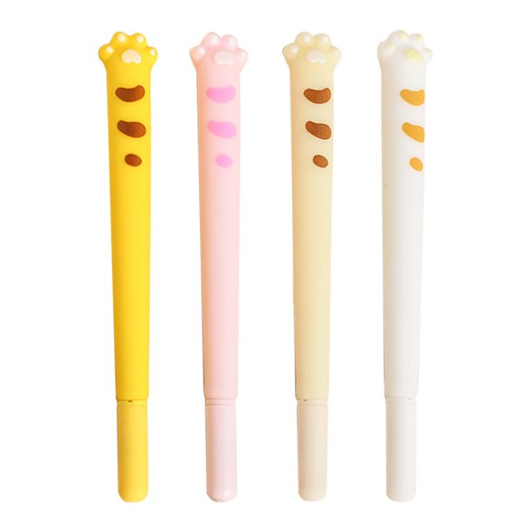 4 PCS/Pack Cartoon for Paw Black Gel Pen Refillable Signature Pen Gift for K