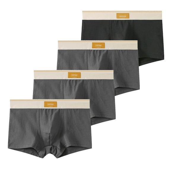 4pcs Packs Men's Boxer Briefs Soft Cotton Comfortable Briefs for Men Lightweight Breathable Sport Underwear Gym Workout Biking Running Athletic Undergarments Quick Dry Underwear