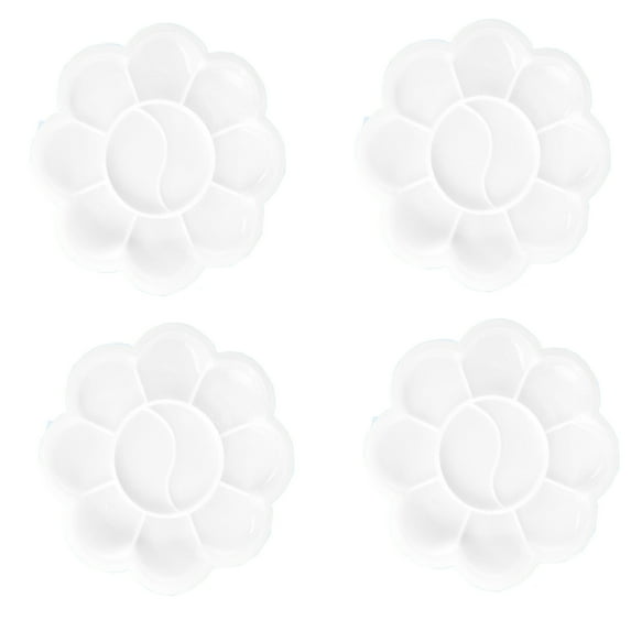 4pcs Paint Tray Palettes,Plastic Paint Tray Palette,Painting Tray Palette for Kids & Adults, Round Paint Holder Tray, DIY Craft, Art Painting, Classes, Play Party, Kindergarten or School