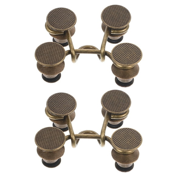 Minkissy 4Pcs Durable Golden Waist Extender Buttons for Pants and Jeans Waist Tightener