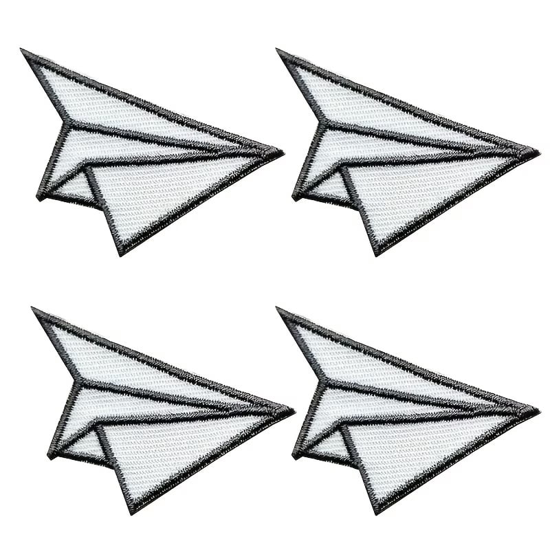 4pcs Paper Airplane Embroidered Patches - Small Iron-On/Sew-On for Backpacks, Hats, and Clothing - Ideal Gift for Aviation Lovers