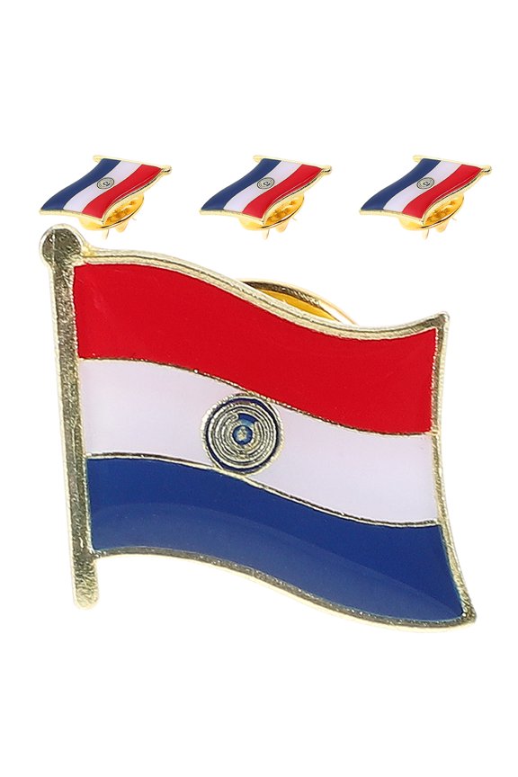 Set of 4 Paraguayan Pins - Metal Iron Lapel Badges for National , Patriotic Events, Travel Souvenirs, and Collectors