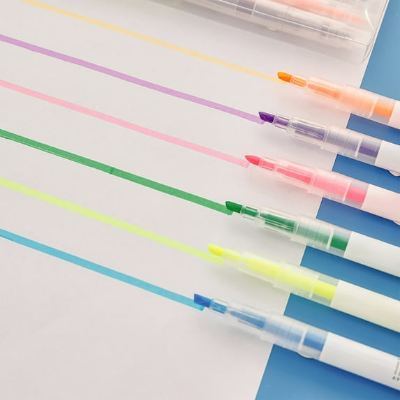 4pcs Pastel Highlighters Set, Unique Retro Colors, Highlighters Assorted Colors, Quick Dry Dual tip and Fine Tip No Bleed Highlighter Markers for Bible Journals Planners Books Notes A