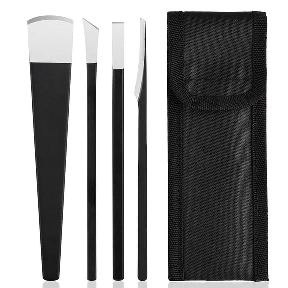 4pcs Pedicure Knife Set, Ingrown Toenail Knife, Correction Nippers Clipper Remover with Carry Bag, High Manganese Steel Nail Care Foot Repair Cutter for Calluses, Beauty Salon Home Use