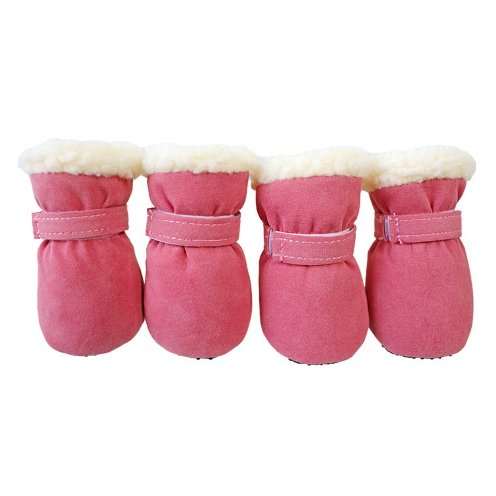 4pcs Pet Cat Shoes Winter Dog Boots Warm Puppy Cat Rain Snow Booties