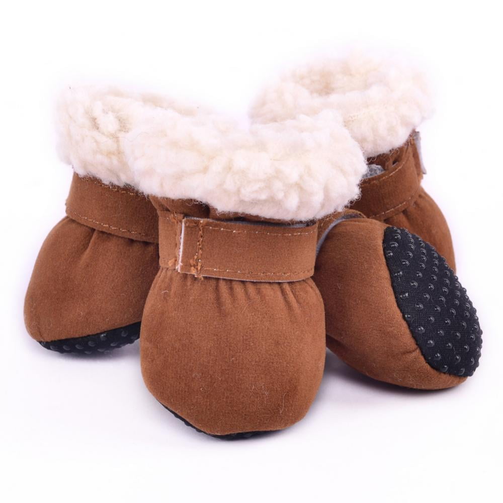 4pcs Pet Dog Shoes Waterproof Winter Dog Boots Socks Antislip Puppy