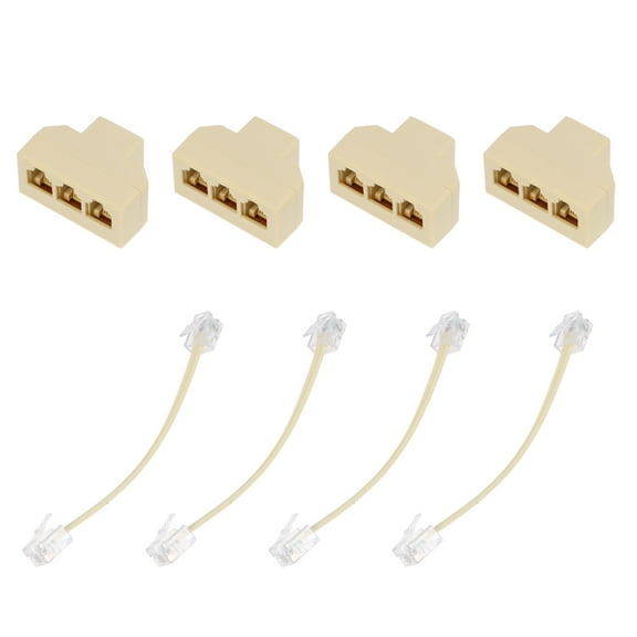 4pcs Telephone Junction Box 3 Way Splitter Distributor