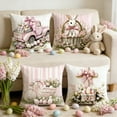 thumbnail image 1 of 4pcs Pillow Covers 18x18, Imitation Embroidery Easter Decorations Throw Pillow Covers, Home Spring Decor for Bedroom Couch Cushion Cover, 1 of 6