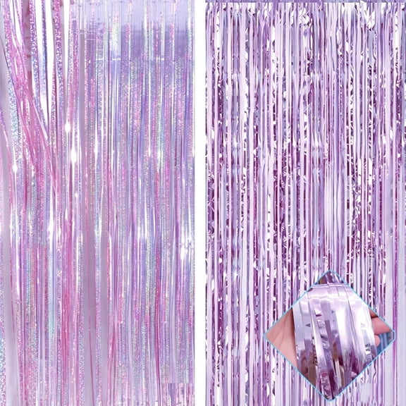 4pcs Pink Laser Rain Curtain for Wedding and Birthday Scene Setup, Thickened Background Curtain, Rain String Door Curtain, Party Decoration Rain Curtain