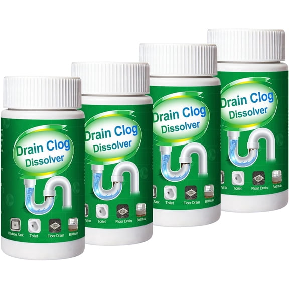 4pcs Pipe Dredge, Bubble Bombs Drain Cleaner, Powerful Sink and Drain Cleaner, Portable Powder Cleaning Tool, Super Clog Remover, Powder Agent for Kitchen Toilet Pipe Dredging