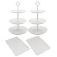 thumbnail image 1 of 4pcs Plastic Cake Stands Set Cake Holder for Wedding Birthday Party Baby Shower (White), 1 of 6