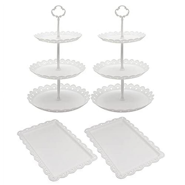 White plastic cake stand cheap