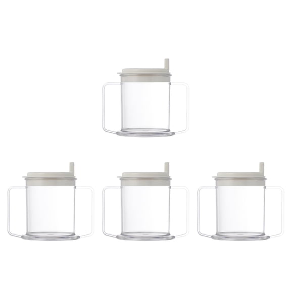 4pcs Plastic Double Handle Cup Premium Beverage Cup Durable Thicken Beverage Cup