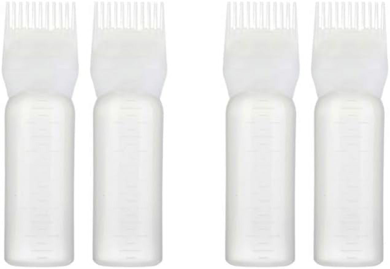 4pcs Plastic Hair Dye Bottle Hair Coloring Bottle with Graduated Scale