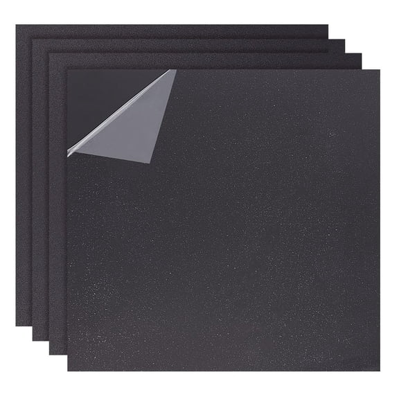 4pcs Plastic Sheet 11.8x11.8 Inch Textured Front Black Rigid Moldable Panel 1.5mm Thick Big Black Plastic Sheet Thermoform Board Two-Sided Heat Moldable Panel for DIY Projects Handcrafts