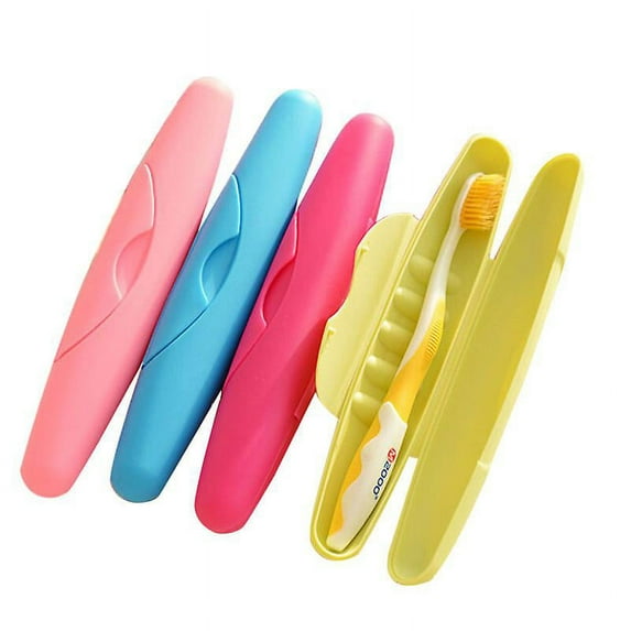 4pcs Plastic Toothbrush Tube Case Portable Candy Color Water-proof Toothbrush Storage Case (mixed Color)