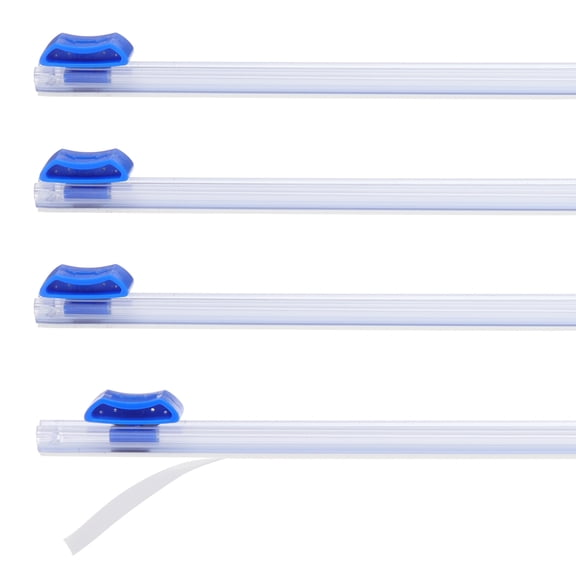 4pcs Plastic Wrap Cutter, 12in Plastic Wrap Slide Cutter Self Adhesive Installation Replacement for Aluminum Foil Wax Paper Parchment Paper Wrap Dispenser, Blue