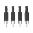 thumbnail image 1 of 4pcs Plastic audio equipment male Plug RCA male welding Connector welding type Black, 1 of 9