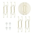 thumbnail image 1 of 4pcs Plate Hanger, 6 Inches Universal Stainless Steel Invisible Plate Hangers for the Wall W-shaped Holder with Traceless Nail for Decorations, Golden, 1 of 7