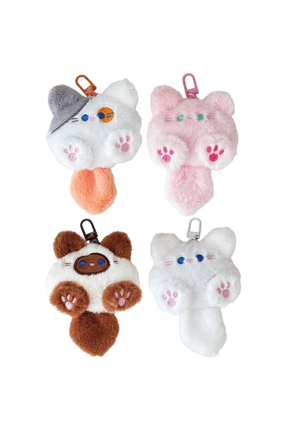 4pcs Plush Cat Keychain Plush Key Holder Soft Plush Toy Bag Charm Cute Keychain Pendant Backpack Pendant Couple Bag Keychain Cat Lover Gift