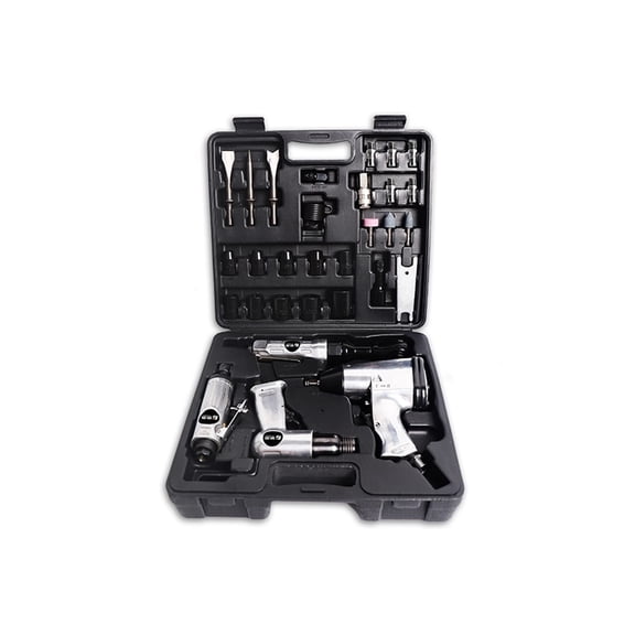 4pcs Pneumatic Tool Set, Air Shovel 340N.M Torque Wrench, 68N.M Ratchet Wrench, Pneumatic Grinding Machine Air Hammer