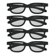 Uxcell 4Pcs Polarized 3D Viewing Glasses, Passive Circular 3D Glasses, Black