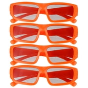 4pcs Polarized 3D Viewing Glasses, Passive Circular 3D Glasses,Orange