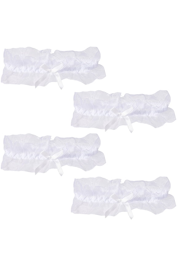 4pcs Polyester Fiber Garter Leg Ring for Women White 155x55x40mm