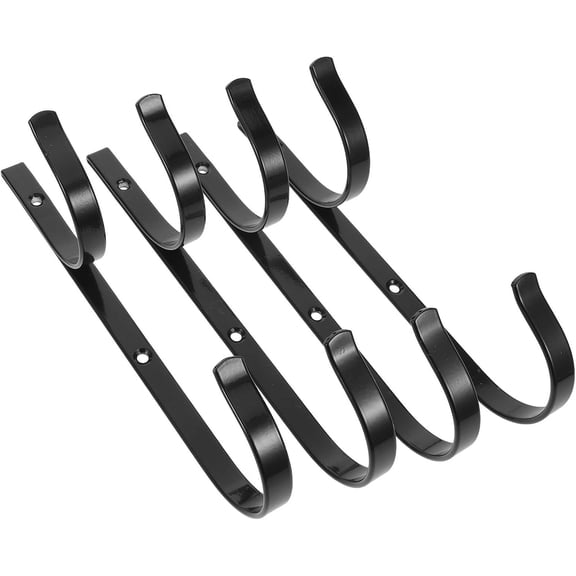 4pcs Pool Pole Hangers Hooks Aluminum Alloy Black Organizer for Telescopic Poles, Skimmers, Nets, and Brushes Storage